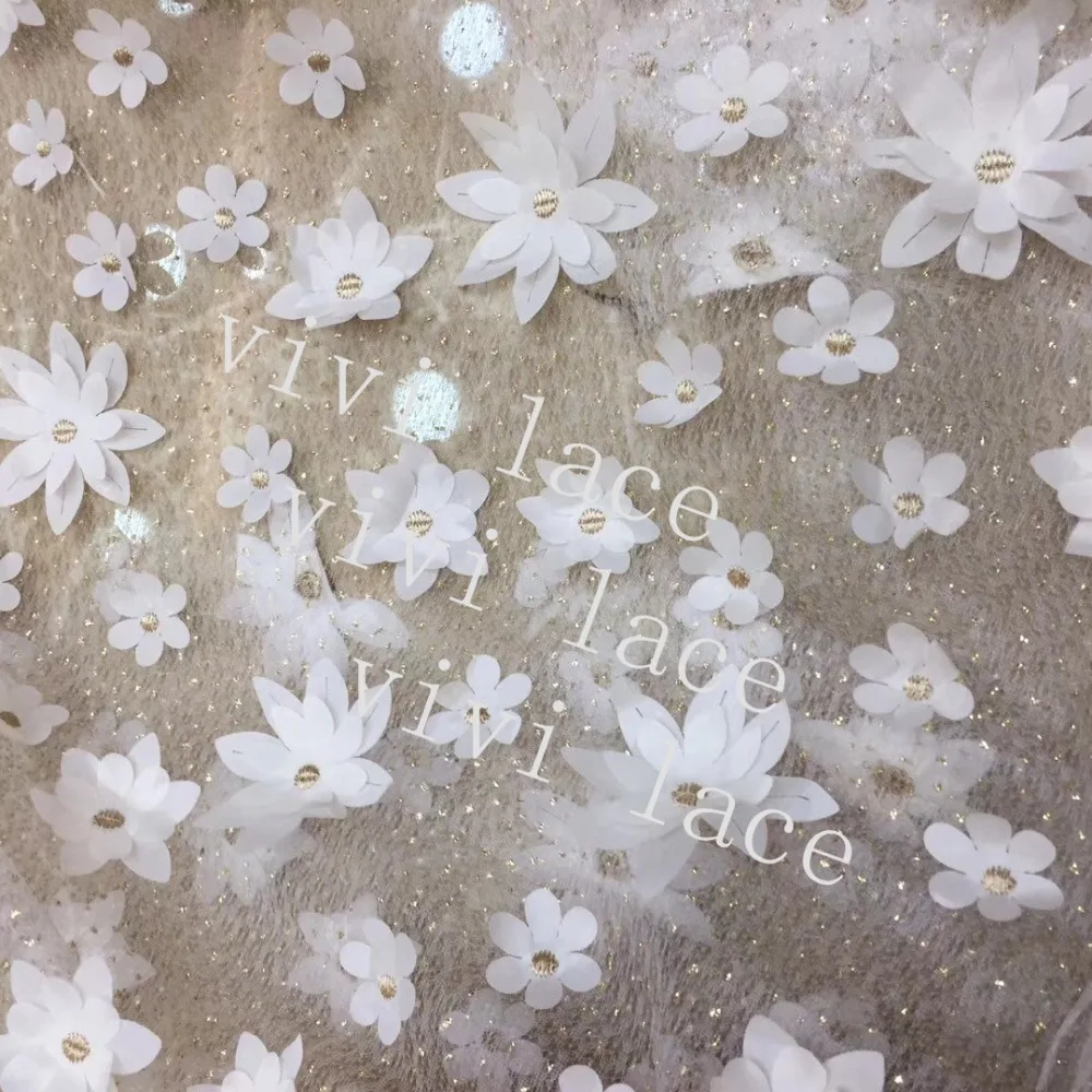

5yards new arrive 2018 fancy lovely AX023# 3d net tulle mesh lace fabric for wedding wedding/evening dress/red carpet
