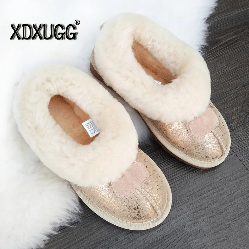 

Free shipping Top Quality Women's Genuine sheepskin leather Snow Boots 100% natural fur snow boots Warm Winter Boots