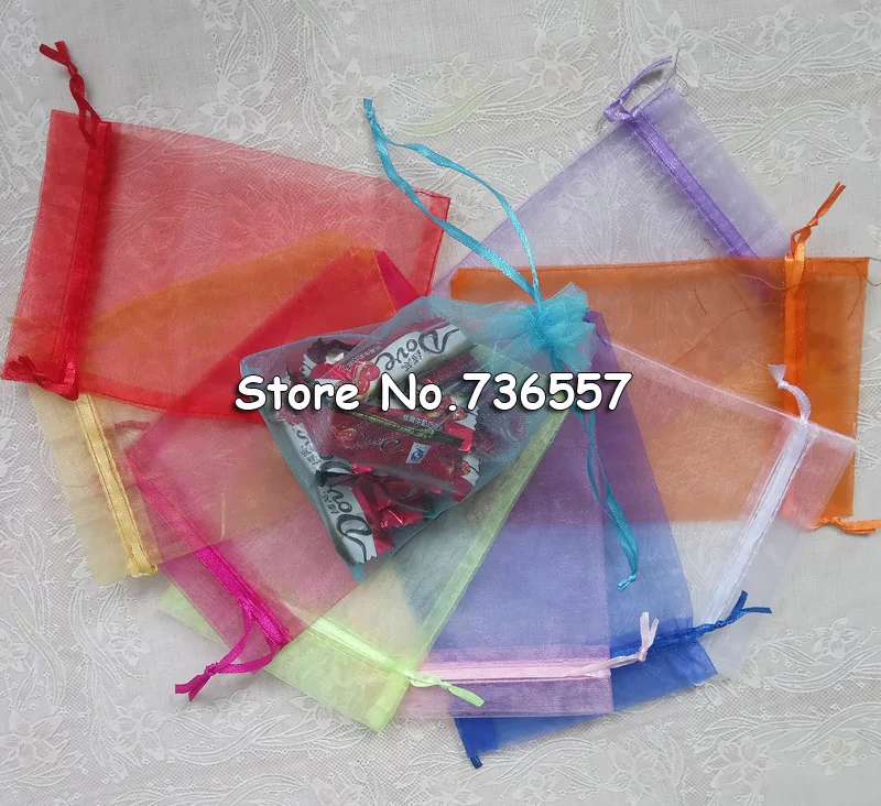 17x23 cm Смешанные Цвет тянущаяся органза упаковка свадебный шифон конверт подарок упаковка 100 шт./лот