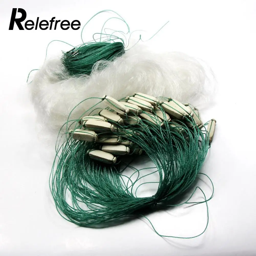 Relefree 25m Clear Green White Monofilament Fishing Fish Trap Mesh Gill