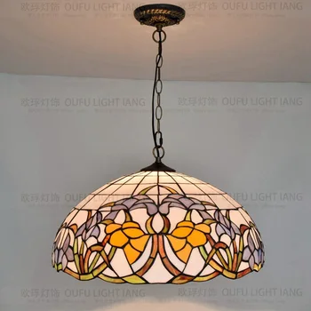 

Diameter 50cm Tiffany Pastoral Mandala Pendant Light Cafe Bar Bar Living Room Dining Room Bedroom Lamp Kitchen Chandelier