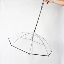 Зонт для домашних животных с поводком/длинной ручкой двойного назначения собачий Тяговый канат прозрачный зонтик поводок для собаки