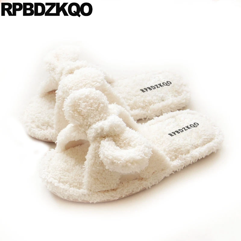 Us 24 15 36 Off Bow Summer Slides Luxury Shoes Women Designers Footwear Ladies Home Soft 2018 Floor Chinese Bedroom Slippers Cute Indoor Guest In
