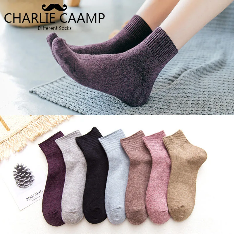 Женские носки из чистого хлопка одноцветные осенние зимние модные новые винтажные носки женские носки средней длины L115