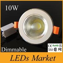 Neue Ankunft Weiße Schale COB Vertieften Dimmable Downlights 10 watt 60 Winkel AC 90-260 V Lebensdauer 50000 h Natur Weiße LED UL