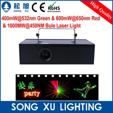 400mW@ 532nm зеленый и 600mW@ 650nm красный и 1000MW@ 450NM Буле лазерный свет/SX-2000RGB