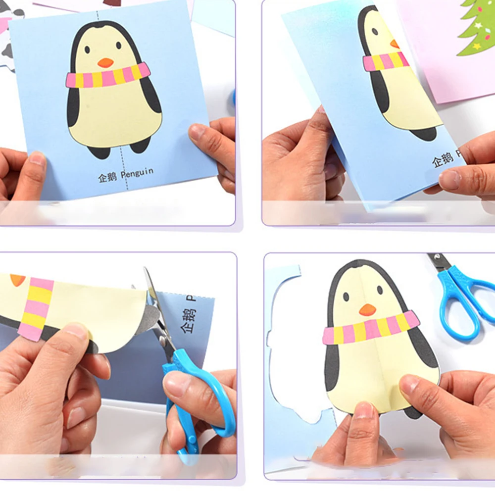 

Craft Toys Children's paper-cut toys 100 pcs/set Kids cartoon color paper folding cutting /children arts DIY educational fun toy