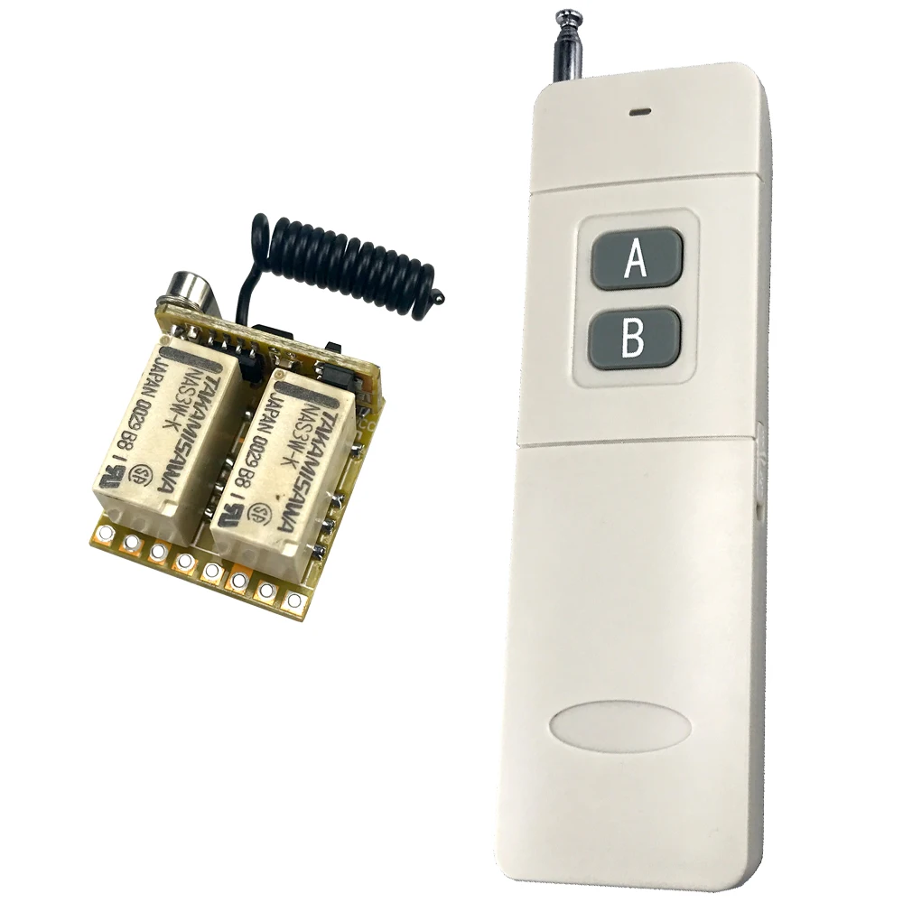 2CH реле Беспроводной дистанционного Управление переключатель 433 МГц RF мини небольшой 3,7 v 5v 6v 9v 12v мгновенный Управление; модуль, триггер Кнопка сброса