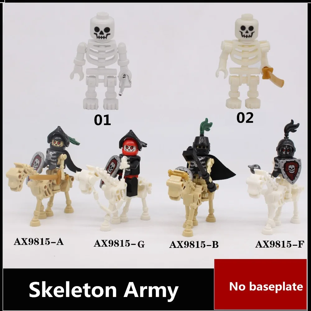 

6 style Skeleton Army Building block figures starwarsI no baseplate Educational Anime Compatible With Legoe Baseplate for gift