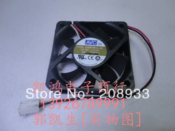 

For AVC DA06015B12L-039 12V 0.14A 6CM 6015 CPU Dual ball bearing chassis fan ++cooling fan