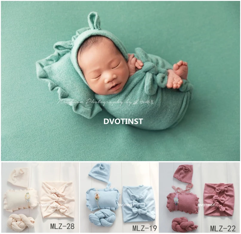 Kopen Dvotinst Pasgeboren Fotografie Props Zachte Boog knoop Baby Poseren Slaapzak Kussen Wraps Fotografia Accessoire Studio Foto Props