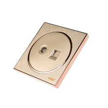 Настенные выключатели и розетки, 86 высококлассных домашних декоративных круглых экстримальных золотых рояльных красок, компьютерная+ ТВ панельная розетка, 10А PC110-250