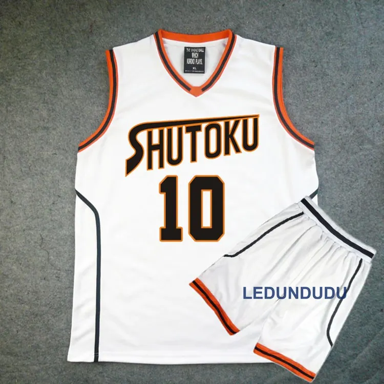 Аниме Kuroko no Basuke Basket костюмы для косплея Shutoku школьная форма Midorima Shintaro для мужчин Джерси Спортивная одежда Топы Шорты Комплект - Цвет: Shutoku white 10