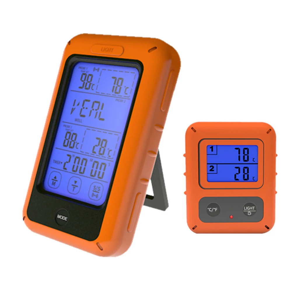 1 шт. термопро беспроводной цифровой термометр для печи барбекю для домашнего использования сенсорный экран зонд большой экран с таймером