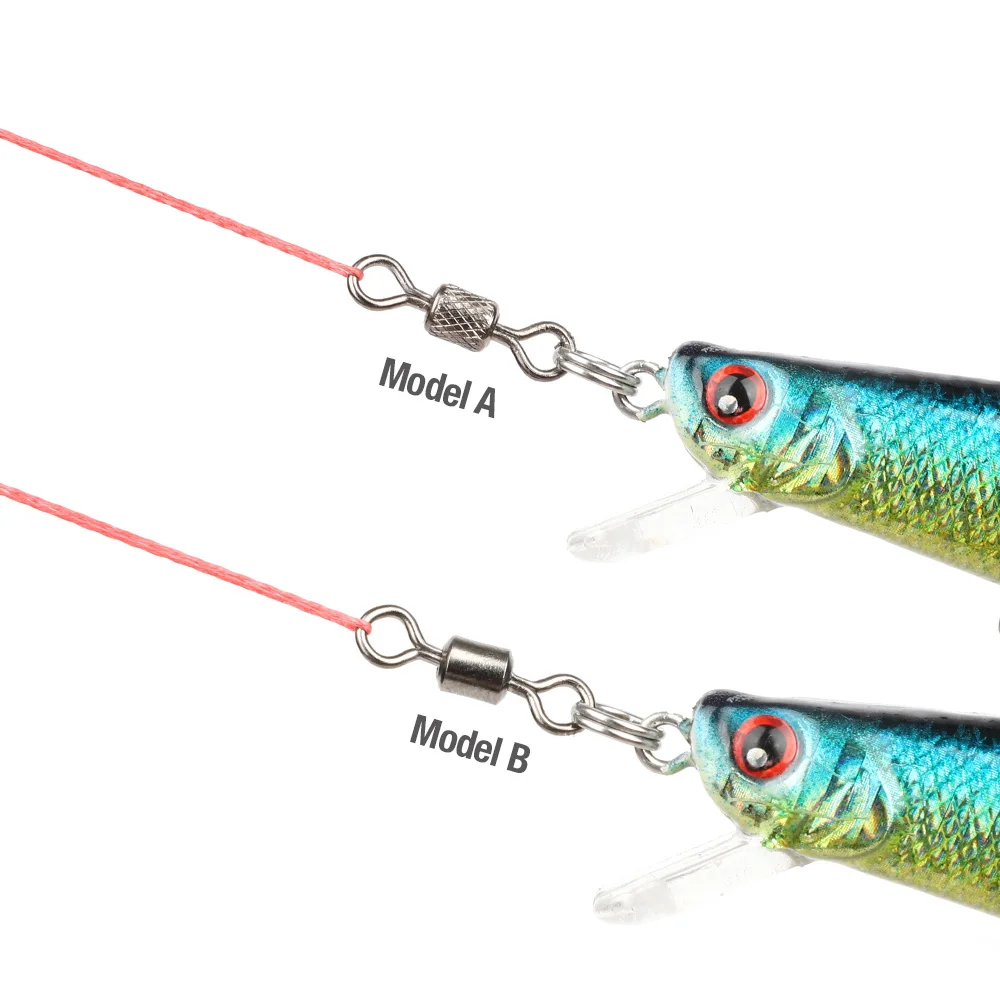 DONQL 50/ 100pcs /lot Swivel Bearing Fishing Connector Rolling Shape Stainless Steel Lures Connector Sea Fish Accessories Tackle