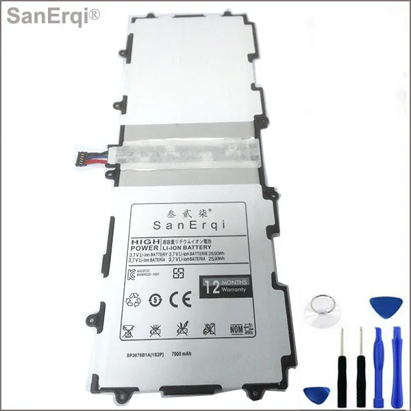 

SanErqi Top Brand Battery For Samsung Galaxy Note 10.1 N8000 N8010 Tab 2 P5100 P5110 P7500 P7510 SP3676B1A (1S2P )