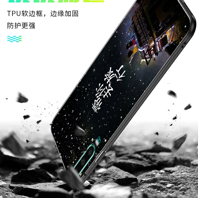Светящийся стеклянный чехол для Huawei P40 P30 Pro mate 30 20 P20 Lite задняя крышка Honor V30 10i 10 V10 8X
