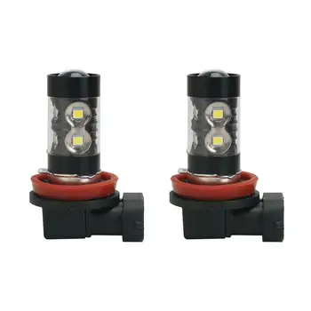 

2x H10 H8 9005 9145 LED Fog Light 80W High Power Light 6000K White Projector Driving 50W 12-24V Anti-fog Lamp