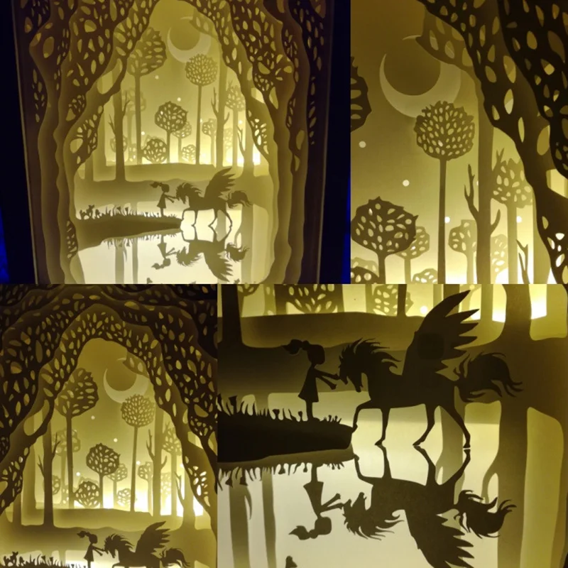 Conduziu a Luz e a Lâmpada de Papel da Sombra Encontram a Luz da Noite da Inocência Brightinwd Presentes Personalizados 2 da noite da inocência presentes personalizados
