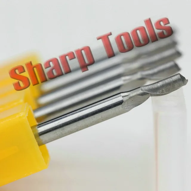 3.175MM Shank 1 Flute End Mill Tungsten Carbide CNC Cutter Router Bit Set