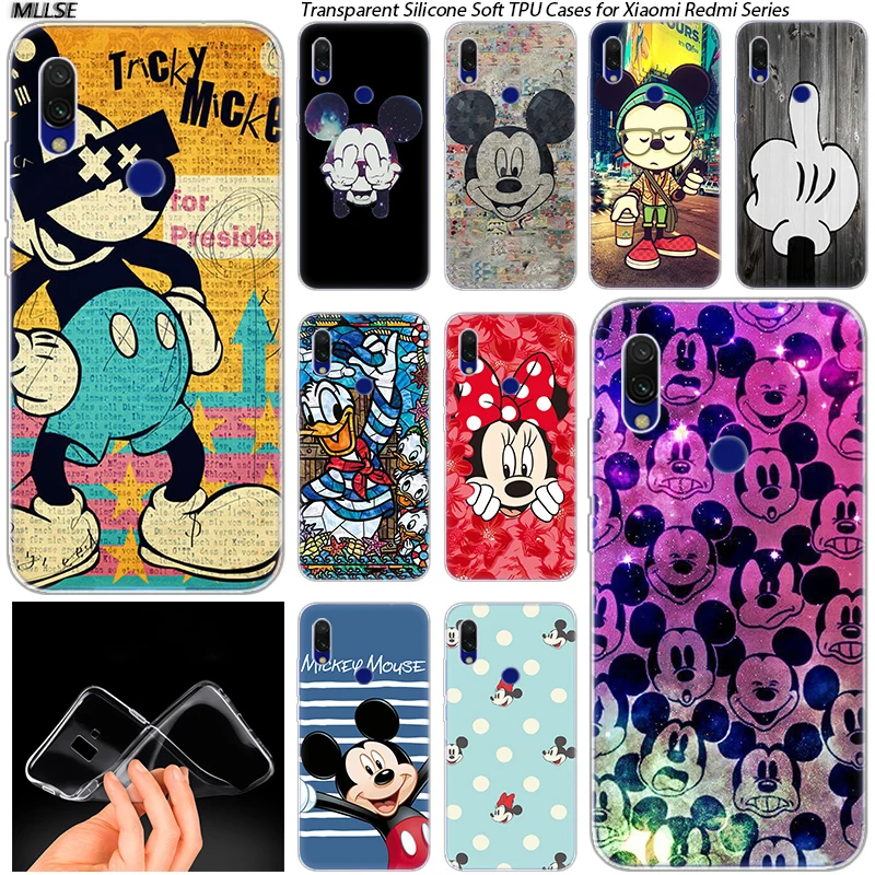 

Hot Mickey Minnie Funny Face Silicone Case for Xiaomi Redmi 7 GO S2 4X 4A 5 5A 5Plus 6 6A 6Pro Note 4 4X 5 6 7 Pro Fashion Cover