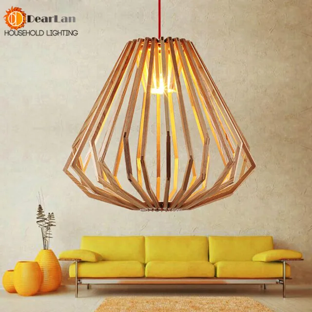 Fashion Modern Pendant Light European Simple Wooden Cone Shape Wood Fashion Modern Pendant Light European Simple Wooden Cone Shape Wood Lamp Home Bedroom Lighting Decor