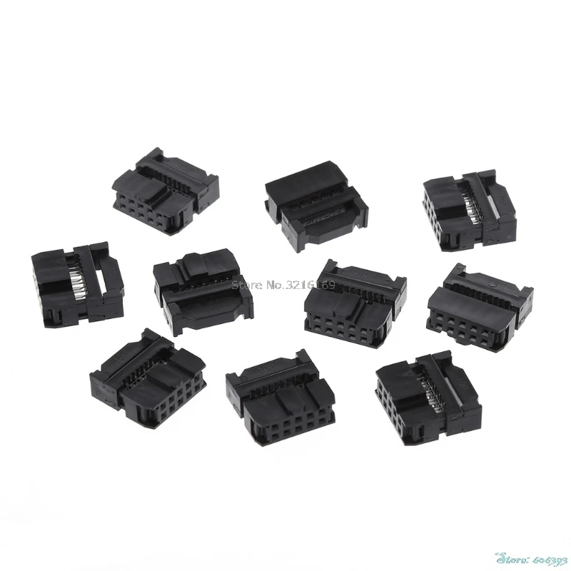 

For 10Pcs/Set FC-10P 2x5Pin Dual Row Pitch 2.54mm IDC Socket Connector Female Header Promotion