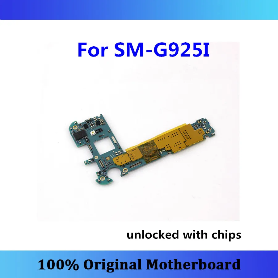 

Unlocked for Samsung Galaxy S6 Edge G925I motherboard with chips completed mainboard Whole Original logic board Android OS panel