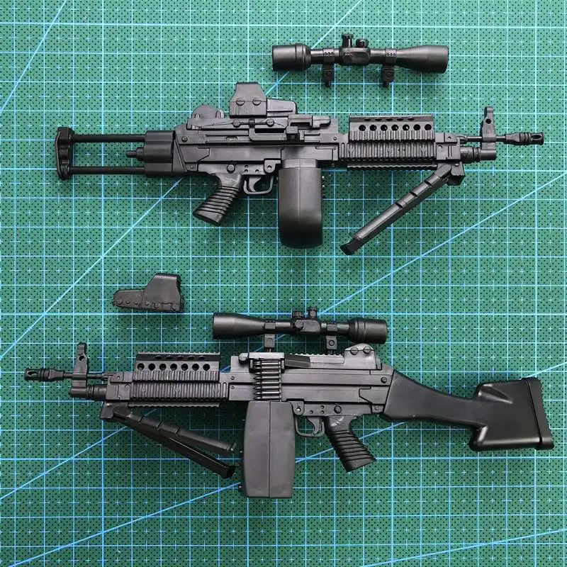 

1:6 MK 46 MOD0 / MOD1 Gun Mode Black Plastic Military Model Accessories For 12" Action Figure Display And Collection