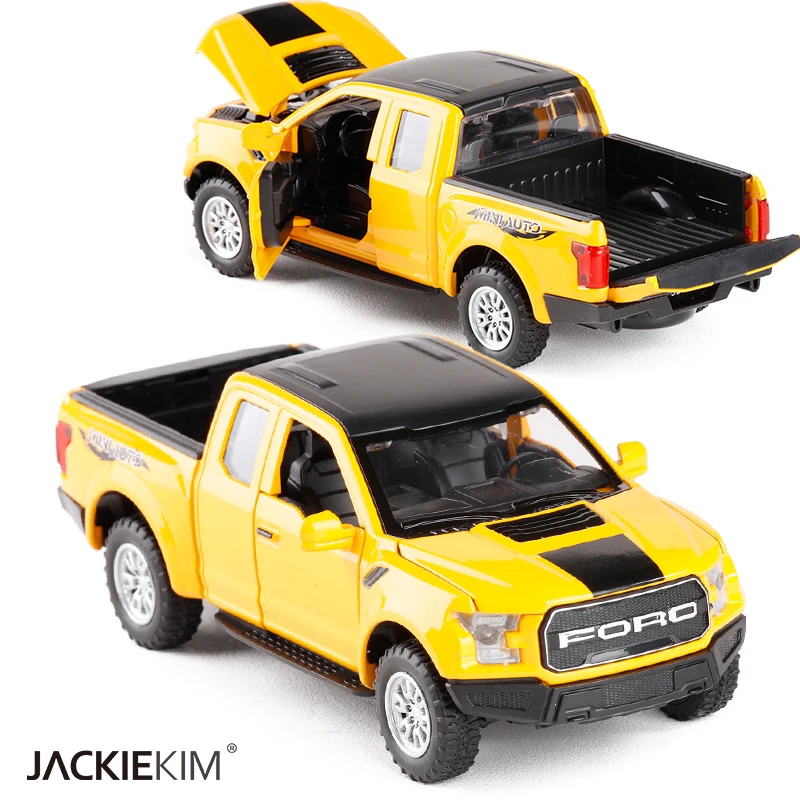 1:32 F150 pick up Truck модель автомобиля из сплава металлические Литые Игрушки транспортные средства оттягиваются мигающий Звук для детей игрушки