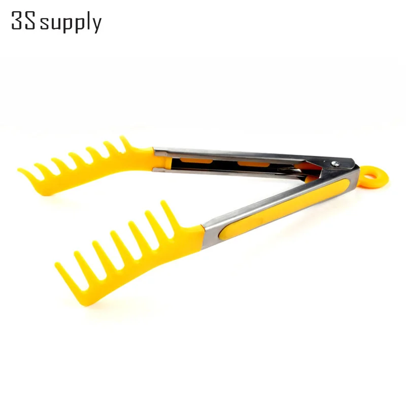 Big Plastic Barbecue Tong Comb Shaped Spaghetti Tongs Noodles Pasta