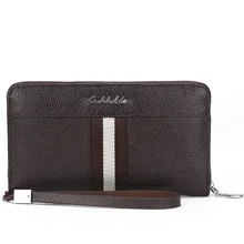 Hommes D’embrayage de Portefeuilles Handy Sacs D’affaires Carteras Portefeuilles PU Hommes Noir Brun Dollar Prix De Luxe Mâle Sac À Main En Cuir