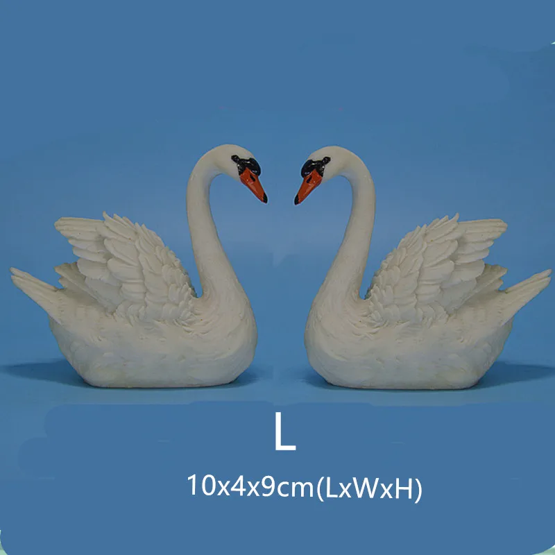 

2Pcs/Lot Small / Large White Swan Aquarium Decorations Duck Model Fairy Resin Animal Figurines Fish Tank Landscape Decoration