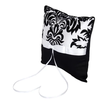 

Wedding Ceremony Black Damask Ring Bearer Pillow Wedding Ring Bearer Pillow
