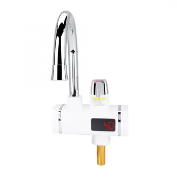 

3000W Kitchen Instant Electric Water Heater Heating Faucet With Digital Display ABS Stainless Steel White IPX4 Hot Tank Spray