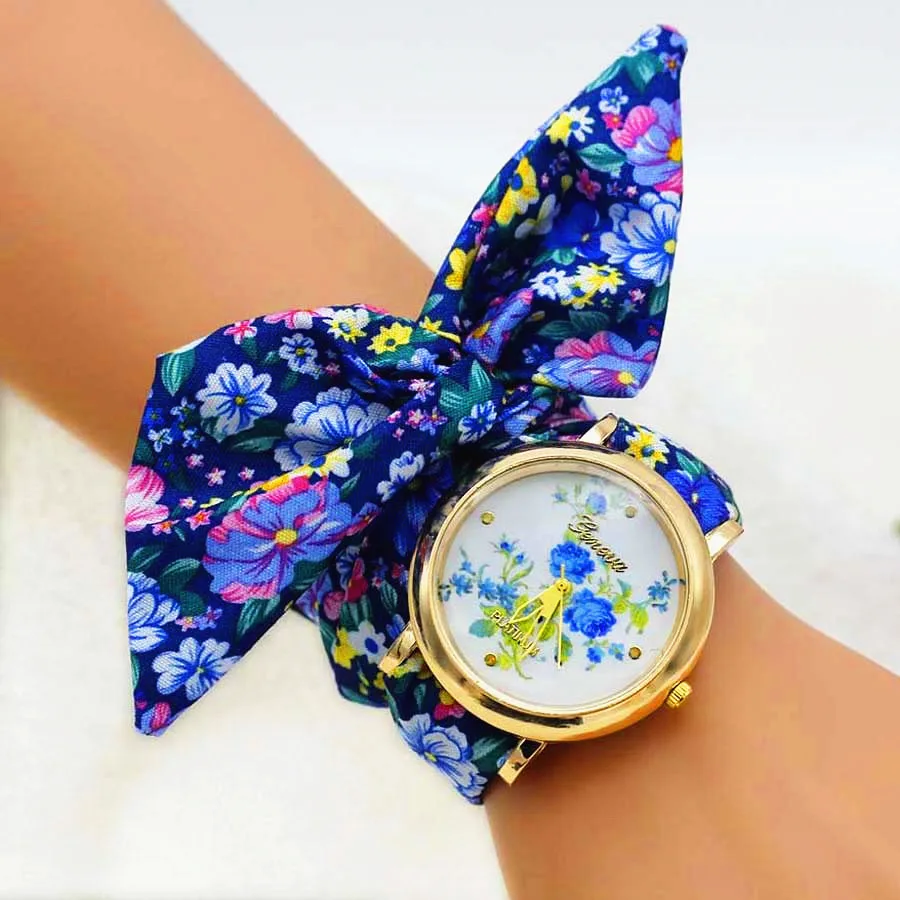 Shsby новые женские часы модные роскошные женские кварцевые наручные часы Топ Бренд Цветочный браслет из ткани часы цветок женские часы Reloj - Цвет: G Little cymbidium