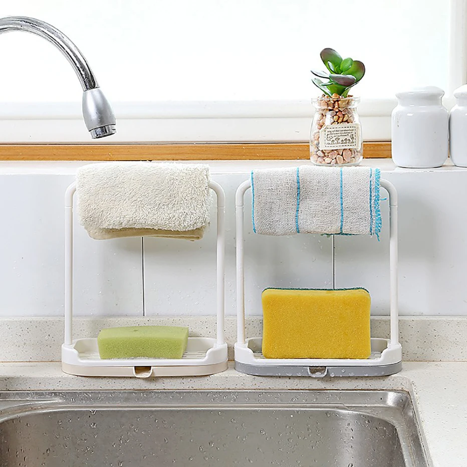 1 шт. пластиковая раковина столешница для чистки полотенец для кухни ванной комнаты хранения губка и полотенце