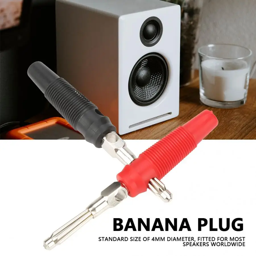 

P3008 10Pcs/Lot 4mm Banana Plug Jack For Speaker Amplifier Test Probes Connector Nickel Plating Banana Plug Connector