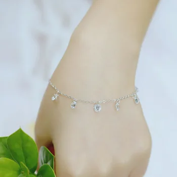 

DIEERLAN Sterling Silver Jewelry 925 Silver Tassel Ball Zircon Crystal Beads Bracelets For Women Fashion Bracelet Girls Gift