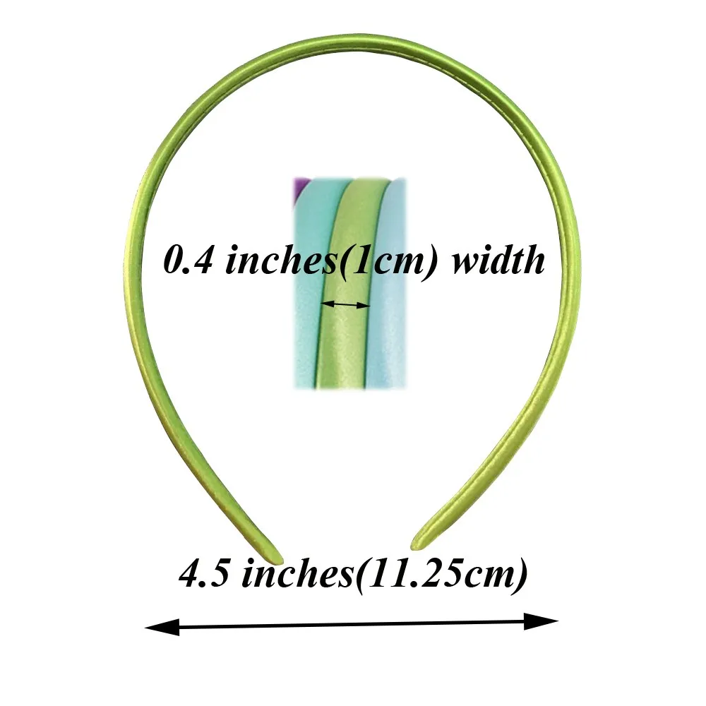5 шт./лот, 10 мм, одноцветная лента для волос, сатиновая, покрытая полимером, повязки на голову для взрослых и детей, для девочек, аксессуары для волос, материалы