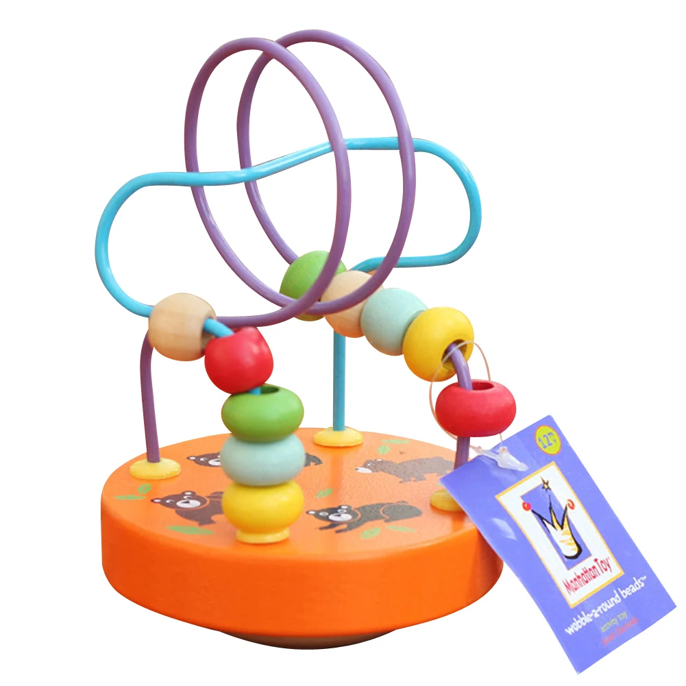 Creative Wooden Bead Threading Track Maze Math Toy Child Intellectual