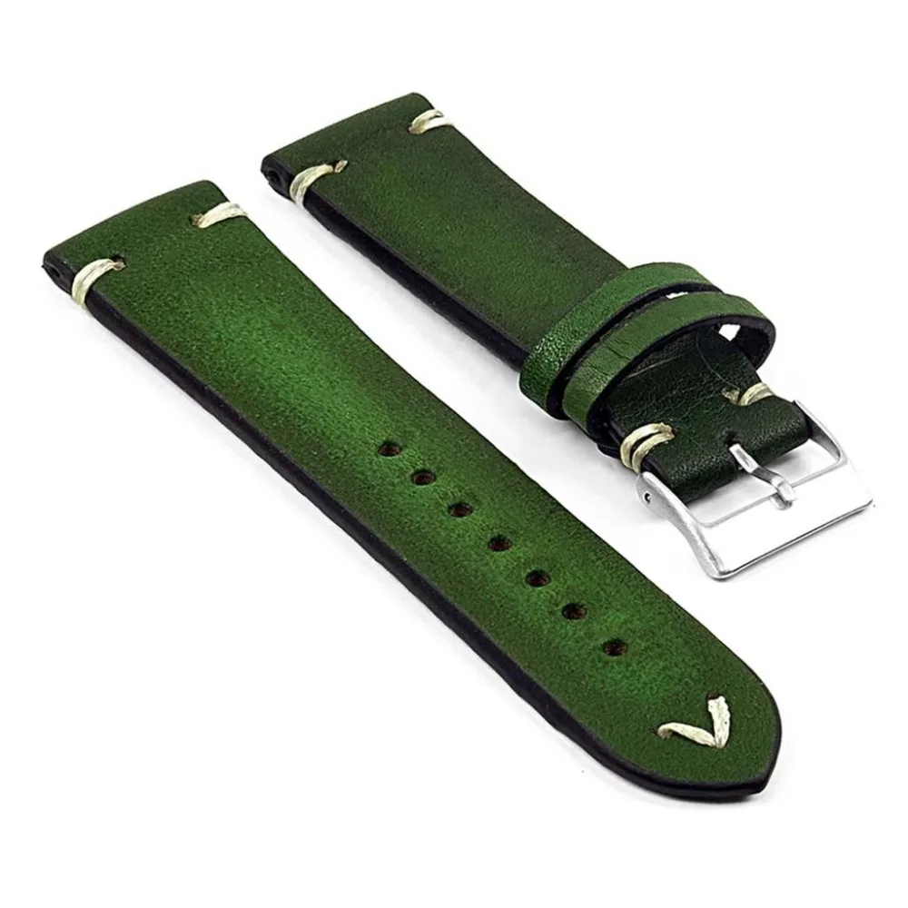 Onthelevel Handmade Strap Vintage Leather Mens Watch Band w/ Minimal Hand Stitching Stainless Steel Buckle High Quality 2019 new