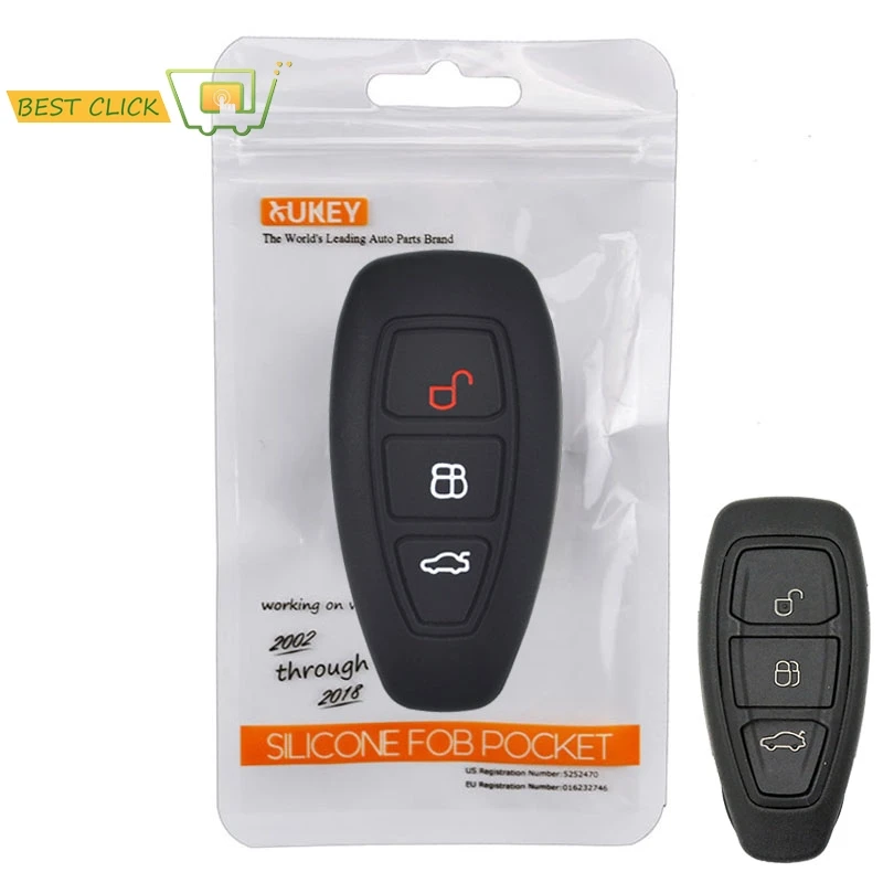 

Silicone Key Case Cover For Ford Focus RS Fiesta Mondeo Kuga B-Max Grand C-Max S-Max Galaxy Keyless Fob Shell Holder Protector