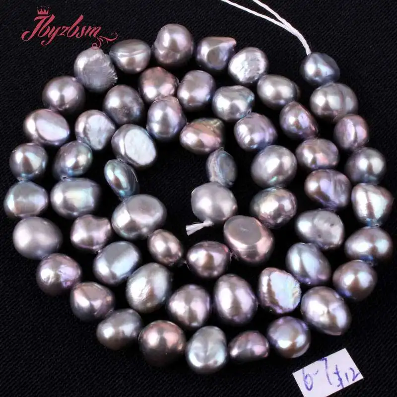 

5-7mm Irregular Gray Freshwater Pearl Beads Natural Stone Beads For DIY Necklace Bracelat Jewelry Making Loose 14" Free Shipping