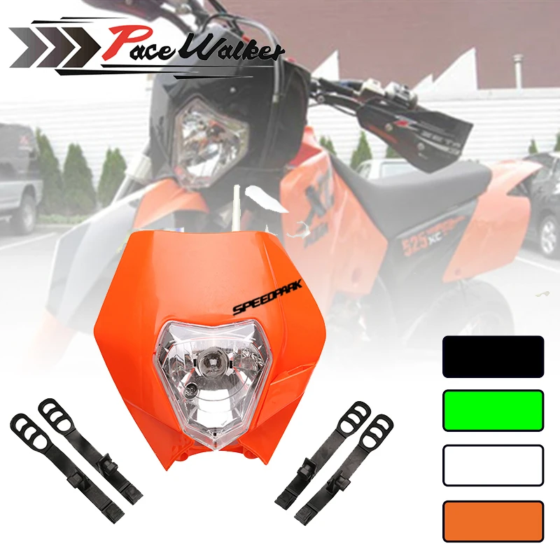 4 color Motorcycle Dirt Bike Motocross Supermoto Universal Headlight Fairing KTM SX EXC