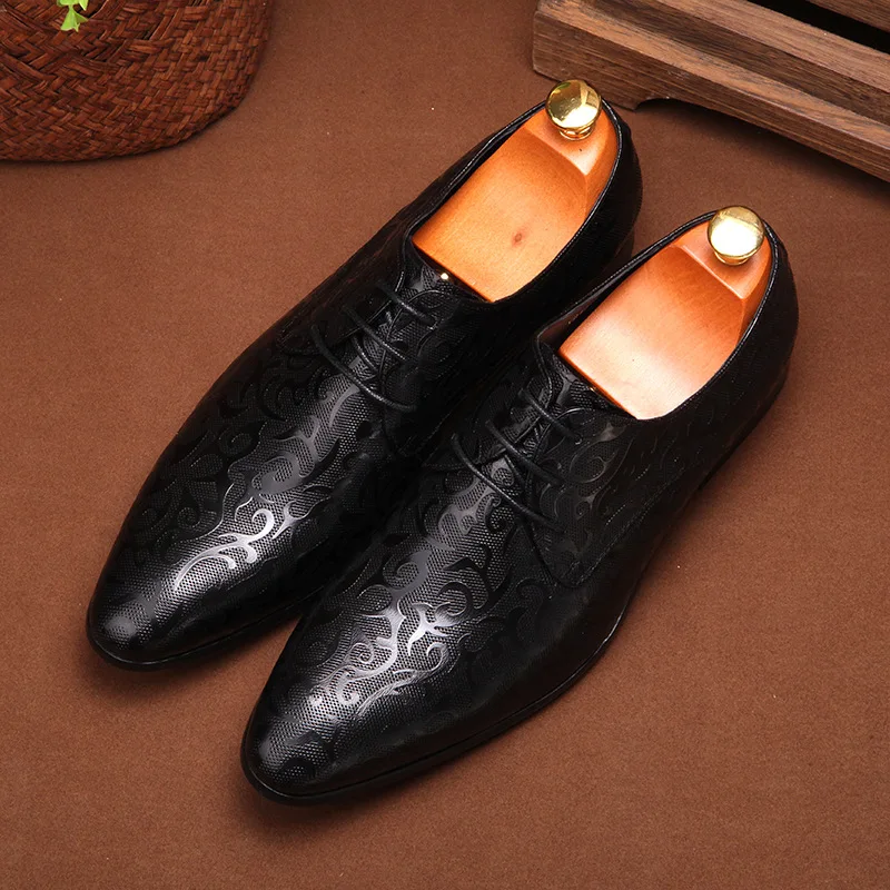 Деловые мужские туфли на шнурках из натуральной воловьей кожи, Мужские модельные туфли высокого качества, дизайнерские мужские туфли