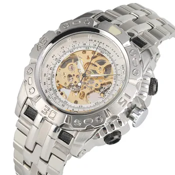 

Relogio Skeleton Automatic Mechanical Watches Self Wind for Men Hollow-out Design Luminous Function Mechanical Wristwatches