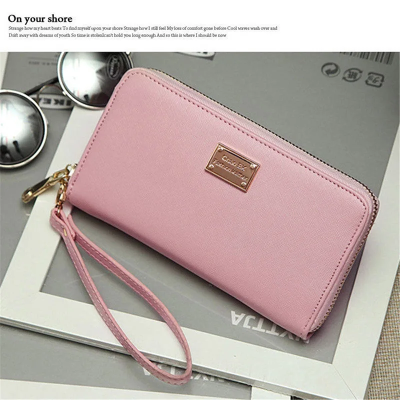 

Women PU Leather Wallet Lady Card Coin Holder Long Purse Clutch Zipper Bag wa