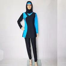 Классический Буркини, женская одежда для плавания, полный охват, Мусульманский купальник, купальный костюм, baju renang мусульманский