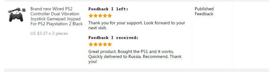 Brand new Wired Gamepad For PS2 with Vibration Joystick Gamepad Joypad For PS2  For Playstation 2 Black